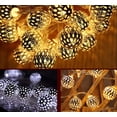 thumbnail image 4 of Guirnalda de luces solares marroquíes para exteriores, 7 m, 50 LED, 8 modos ajustables, impermeable, ideal para jardín, patio, casa, Navidad, boda y fiesta (blanco cálido)., 4 of 4