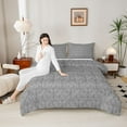 thumbnail image 4 of Feelyou Boho Damask Teen Twin Comforter Sets, Sliver Magic Dragon Bedding Set, 2-Piece, 4 of 8