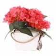 thumbnail image 4 of Guirnaldas artificiales, corona de barril de geranio rojo, corona de cubo de geranio rojo, corona artificial de primavera y verano, construcción robusta, 4 of 8