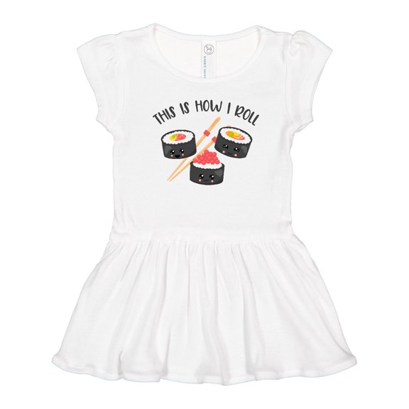 Inktastic Kawaii How I Roll Sushi Girls Toddler Dress