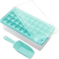 thumbnail image 1 of Bandeja para cubitos de hielo de silicona de grado alimenticio con tapa y recipiente de almacenamiento para congelador, bandeja de 36 cubitos de hielo pequeños de fácil extracción， Moldes flexibles, 1 of 6