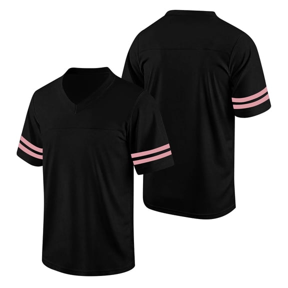 Plain Blank Football Jerseys For Women Unisex Athletic T-Shirts Practice Sports Uniforms Outfits Black M