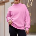 thumbnail image 1 of IMENGL Oversized sweatshirts turtleneck pullover, Pink L, Size M-2XL, 1 of 7
