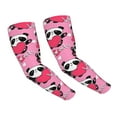 thumbnail image 2 of Goofa Panda Heart Valentine Pink Pattern UV Sun Protection Arm Sleeves, UPF 50 Sports Cooling Arm Compression Sleeves for Men Women Teenager, 2 of 8