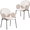 White, variant on LeisureMod Celestial Mid-Century Modern Boucle Dining Chair Upholstered Seat and Back with Black Powder-Coated Iron Frame Side Chair with Arms for Kitchen and Dining Room Set of 2, Grey