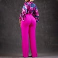 thumbnail image 3 of AURA Women Plus Size Floral Printed Two Piece Set Long Sleeve Shirt Wide Leg Pants Autumn Winter Outfit, 3 of 10