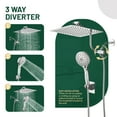 thumbnail image 6 of Cobbe Adjustable 12 Inch High Pressure Dual Shower Head with 12-Spray Handheld Shower, Chrome, 6 of 12