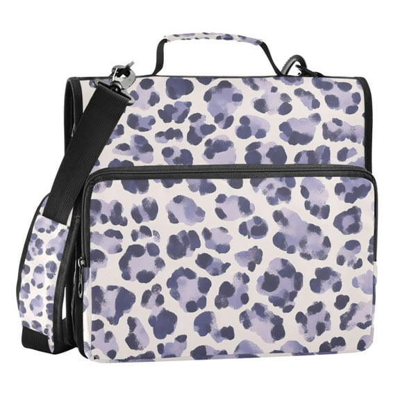 ALAZA Zipper Binder Leopard Purple-a2 3 Ring Trapper Keeper File Folder Organizer Bag