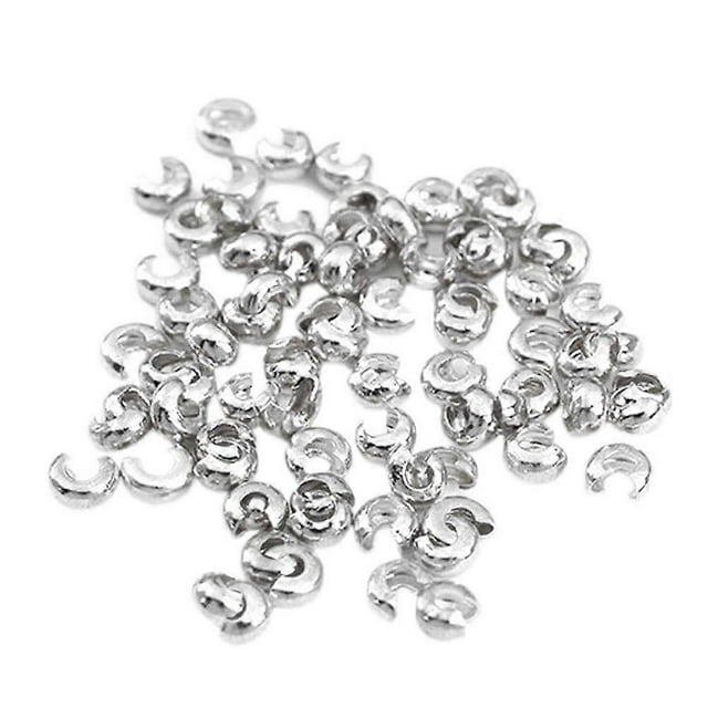 300 Pcs Silver Iron Crimp Beads for Jewelry Making Bracelet Necklace DIY Accessories Craft Projects