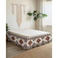 thumbnail image 2 of Brown Gray Boho Wrap Around Bed Skirts for King Bed 16" Drop,Bed Skirt with Adjustable Elastic Belt Dust Ruffle Bed Valance for Bedroom Hotel Southwestern Ethnic Abstract Geometric Bed Frame Cover, 2 of 7