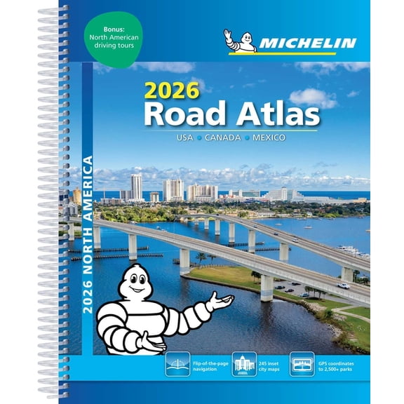 Atlas (Michelin) Michelin North America Road Atlas 2026: Usa, Canada, Mexico, (Spiral-Bound)