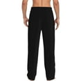 thumbnail image 3 of Xecao Black Men's Straight Lounge Pajama Pants: The Ultimate in Comfortable Sleepwear, 3 of 9