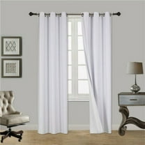 NOA 1 Panel Thermal with Foam Lined 100% Blackout Window Curtain Drapes Silver Grommets Color White size 63" Length