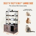 thumbnail image 3 of VEVOR Cat Litter Box Enclosure, Hidden Litter Box Furniture with 3 Storage Shelves,Wooden Cat Washroom Indoor,Large Cat House Cabinet Hidden Fit Most Litter Box, 33.5"L x 19.3"W x 58.7"H,Dark Brown, 3 of 9