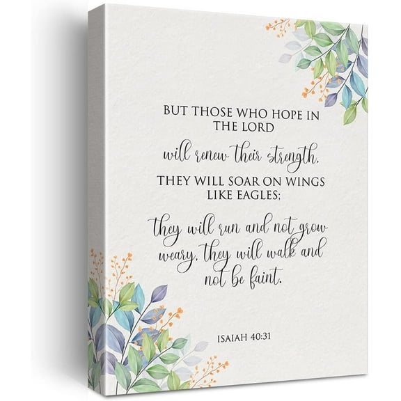 Isaiah 40:31 Sign Scripture Canvas Home Wall Art Décor Christian Painting Inspirational Bible Verse Poster Painting Art,Dining Room Wall Decor Ideas, Art Deco Frameless 8x10inch