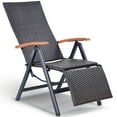thumbnail image 1 of Costway Aluminum Rattan Lounge Chair Recliner Patio Garden Furniture Folding Back, 1 of 10