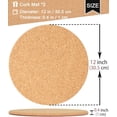 thumbnail image 3 of Cork Plant Coasters, Double Layers Hard Thick Planter Coaster, 12 Inch Absorbent Mats, Cork Trivets for Hot Dishes, Coasters for House Plants, 2 Pcs, 3 of 5