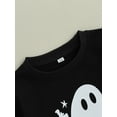 thumbnail image 4 of Kids Little Girl Boy Halloween Sweatshirts Ghost Print Long Sleeve Shirts Crew Neck Pullover Sweater Tops Fall Clothes, 4 of 7