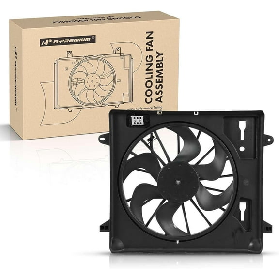 A-Premium Engine Radiator Cooling Fan Assembly with Shroud and Air Conditioning Compatible with Jeep JK Series Wrangler 2007 2008 2009 2010 2011, 3.8L, Replace# CH3115167, 52079654AE