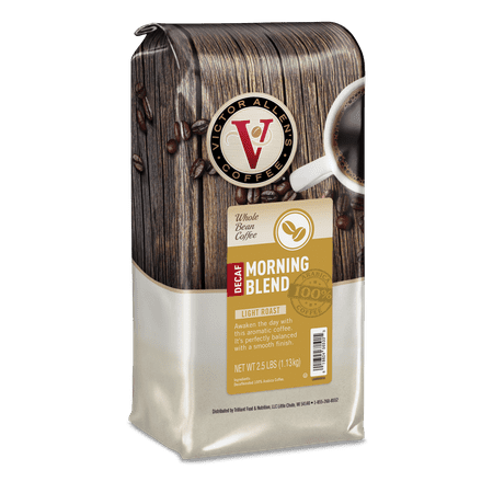 Victor Allen's Coffee Decaf Morning Blend, Light Roast, Whole Bean Coffee, 2.5lb Bag