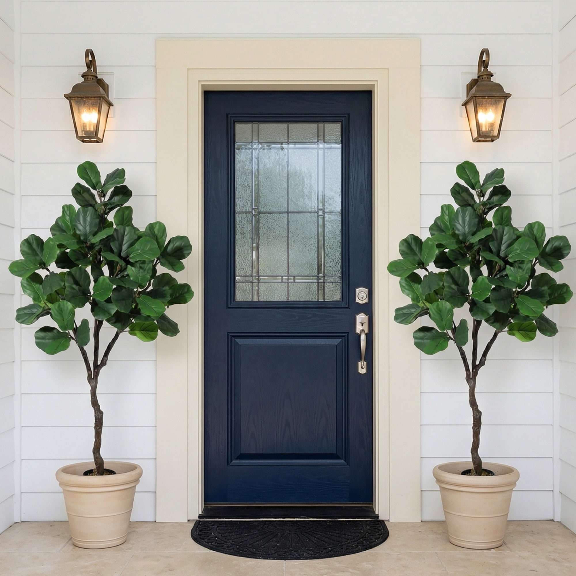 Artificial Fiddle Leaf Fig Tree 6FT Tall, Faux Ficus Lyrata Plant with Realistic Silk Leaves in Pot, Fake Floor Plant for Indoor Home Office Decor