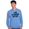 thumbnail image 5 of Love My Smokin Hot Wife Funny Spouse Men's Long Sleeve Tee T Shirt Brisco Brands 3X, 5 of 6