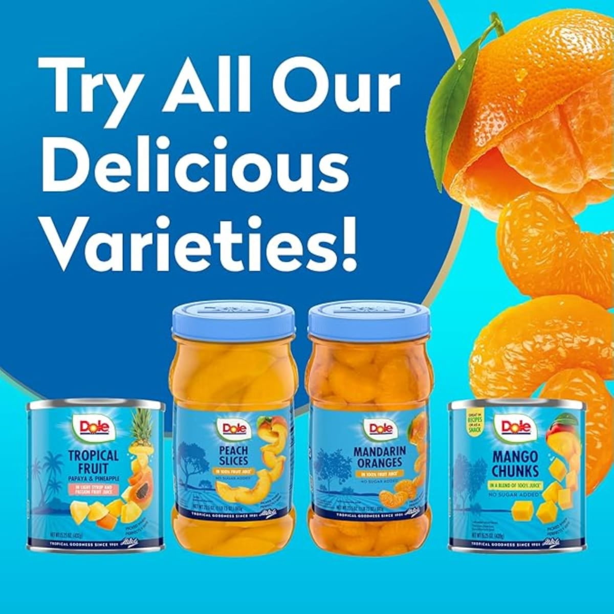 (3 pack) Dole Mandarin Oranges in 100% Fruit Juice, 23.5 oz Jar