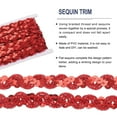 thumbnail image 4 of 11 Yardas de encaje con Lentejuelas Unique Bargains Tira de encaje Rojo 0.6 Pulgadas, 4 of 5