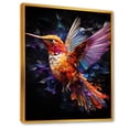 thumbnail image 2 of Designart "Radiant Beauty of Orange and Pink Hummingbird" Animals Framed Wall Art - Traditional Orange Hummingbird Hallway Framed Wall Art Decor, 2 of 6
