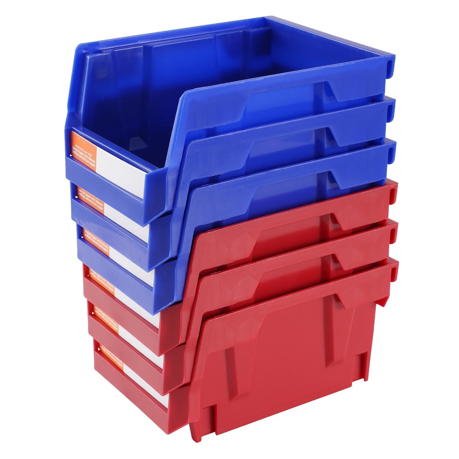 Stackable Storage Bins 5.39x4.13x3.07 Inch PP Plastic with Labels for Office Kitchen Garage Organization