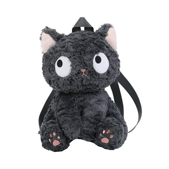 Mochila De Muñeco De Peluche,Black Cat Backpack Bolso bandolera de felpa para mujer,Bolso de felpa de moda lindo para mujer,bolso de viaje con estilo,Mochila de viaje Mochilas Bolsa Ligera