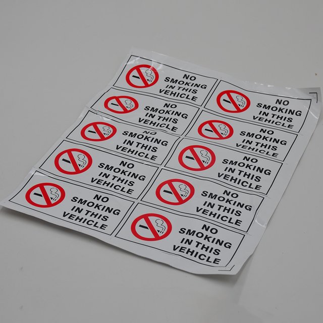 VONKY 10PCS/Set No Smoking In This Vehicle Stickers Signs Vinyl Warning Mark Safety Decal Cars Taxi Auto Styling