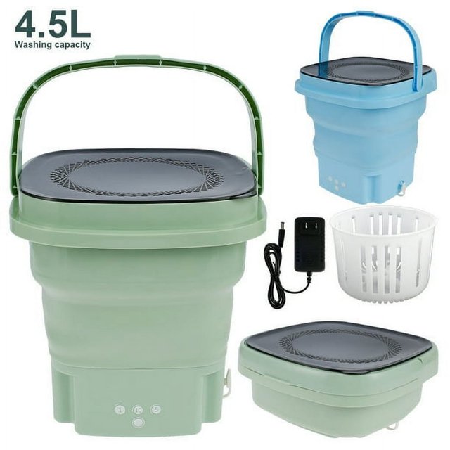 Portable Washing Machine - Foldable Mini Small Portable Washer Washing Machine With Drain Basket (100V-240V)