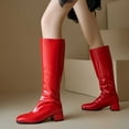 thumbnail image 2 of Mostsola Knee High Boots Women Square Toe Tall Boots Zip up Block Heeled Gogo Boots, 2 of 8