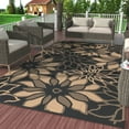 thumbnail image 4 of KUETH 5'x8' Outdoor Rug Waterproof Plastic Reversible Floral Patio Camping Outside Carpet,Black Brown, 4 of 6