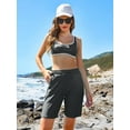 thumbnail image 6 of BeautyIn High Waist Swim Shorts Solid Swimsuit Bottoms with Pokects, 6 of 7