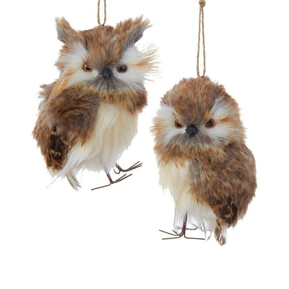 Kurt Adler Plush Brown Owl Ornament