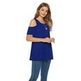 thumbnail image 3 of CEASIKERY Women's Casual Cold Shoulder Tunic Tops Loose Blouse Short Sleeve Shirts, 3 of 5