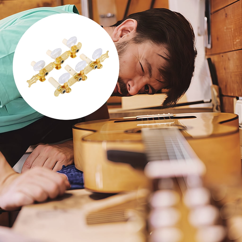 2PCS High Precisions Open Geared Guitar Tuning Pegs Instrument Locking Tuners Suitable for Folk Guitar and Ukulele