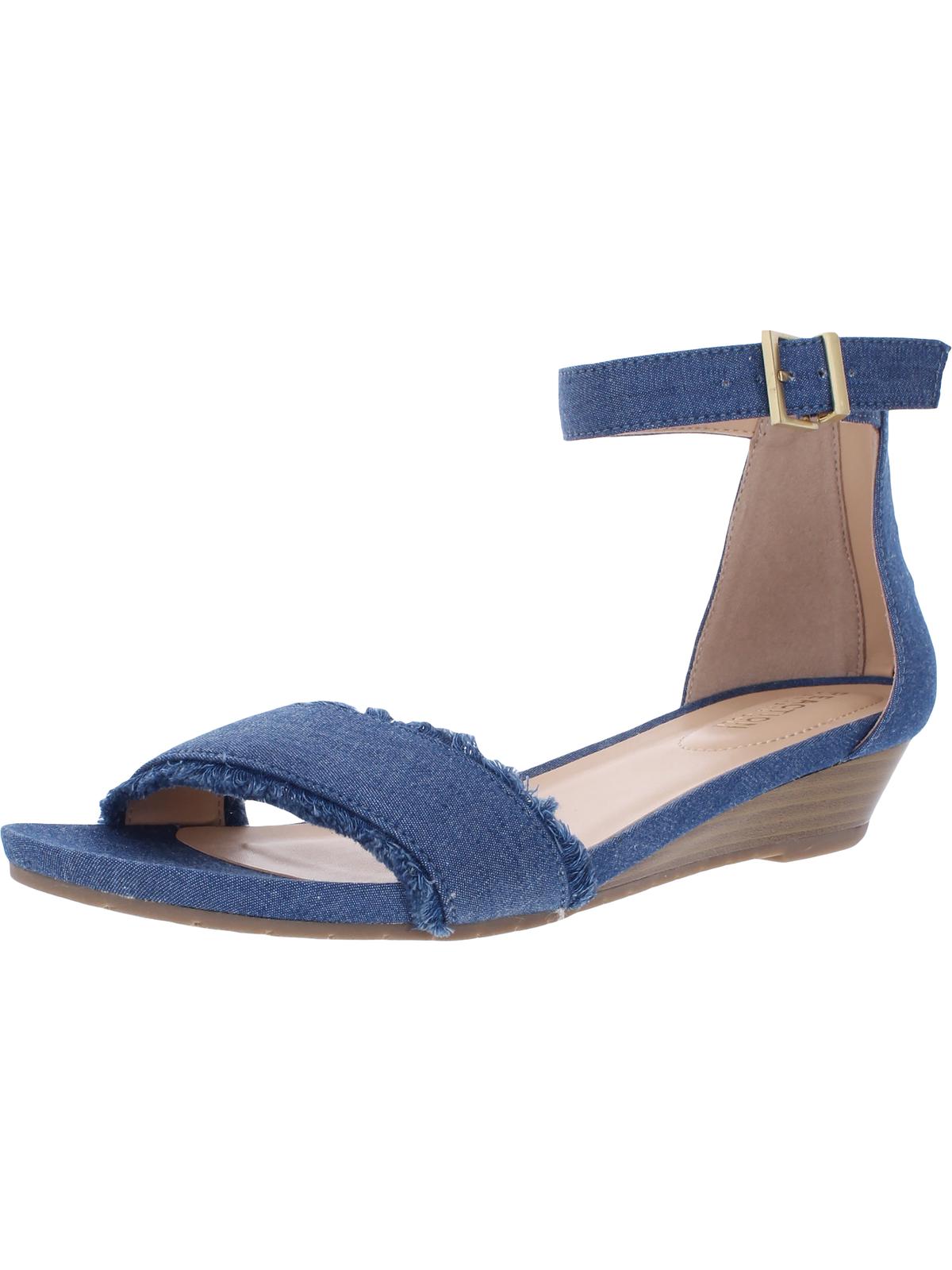 Viber Wedge Sandals Blue 