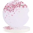 thumbnail image 1 of RYLABLUE Spring Cherry Blossom Pink Set of 6 Car Coaster for Drinks, Absorbent Ceramic Stone Coasters Cup Mat with Cork Base for Home Kitchen Room Coffee Table Bar Decor, 1 of 5