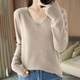 thumbnail image 1 of IMENGL Chandails pour Femmes Mode Hiver Couleur Unie, Gris TG, Taille m-2TG, 1 of 4