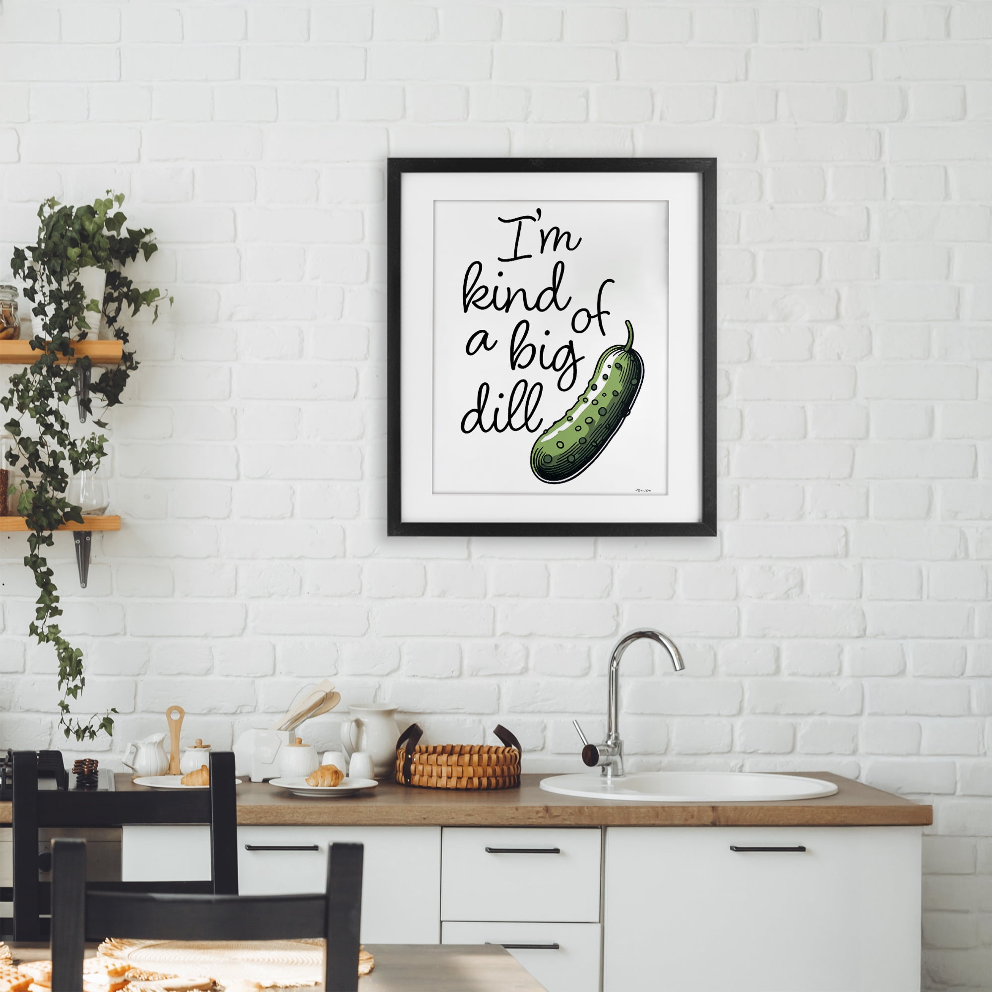 Stupell Industries Kind Of A Big Dill Pickle Black Framed Print Under Glass, design by Susan Ball