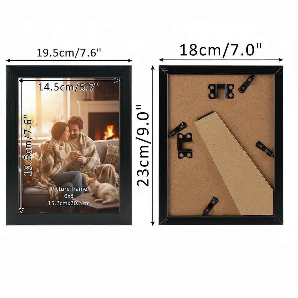 9-Pack Classic 6x8 Picture Frames for Wall or Tabletop