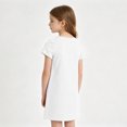 thumbnail image 4 of Grblisyd Girls Dress Crew Neck Short Sleeve Casual Dress Kids Summer Solid Color Loose Midi Dress with Pockets, 4 of 6