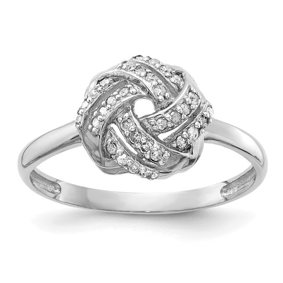 10K Tiara Collection White Gold Polished Diamond Ring Size 7