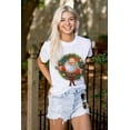 thumbnail image 3 of Jolly Santa Claus Christmas Wreath Women's Graphic T Shirt Tees Brisco Brands M, 3 of 5