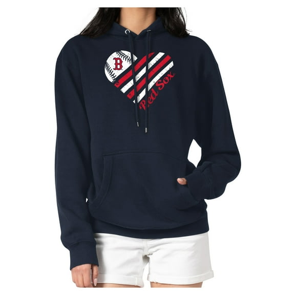 Women's G-III 4Her by Carl Banks  Navy Boston Red Sox Heart Graphic Pullover Hoodie