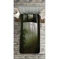 thumbnail image 3 of Ambesonne Forest Quilted Bedspread Set 2 Pcs, Mysterious Woods Foggy, Twin Size, White Green Brown, 3 of 3