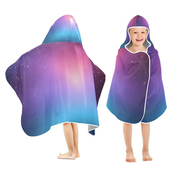 joogoo Blue Starry Gradient Kids Hooded Beach Towel Baby Bath Towel 23.5"x50"